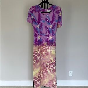 Purple and Yellow Maxi Dress
